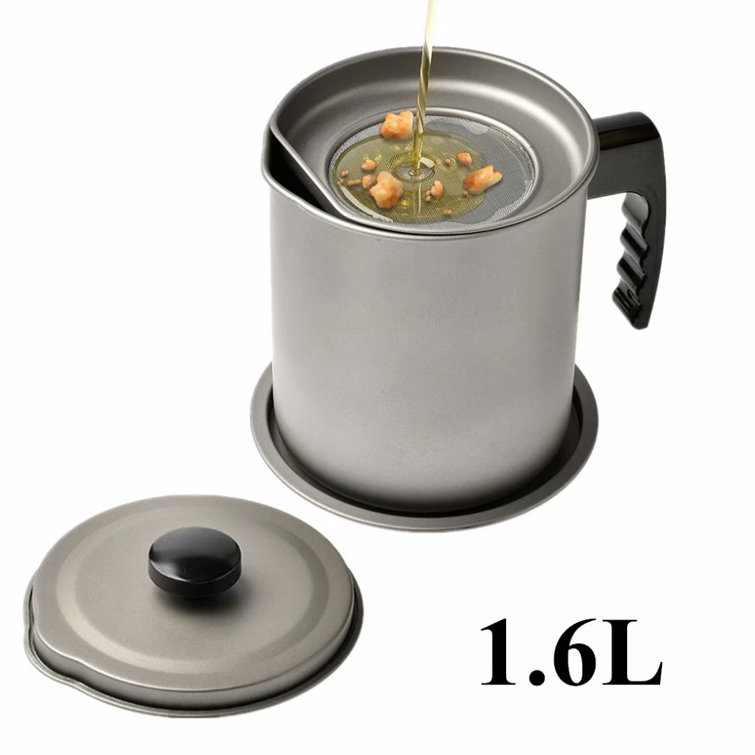 OISII Cooking Oil Storage Grease Keeper, Grease Oil Strainer Container